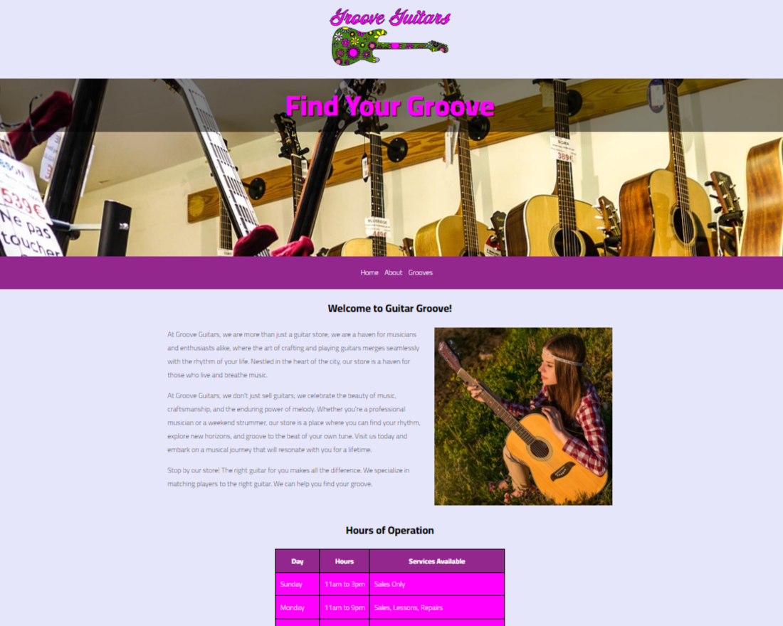 groove guitars website